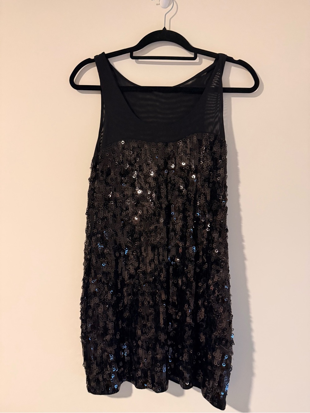 Express Black Sequin Tank Dress - Size S